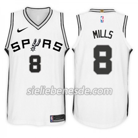 Herren NBA San Antonio Spurs Trikot Patty Mills 8 Nike 2017-18 Weiß Swingman
